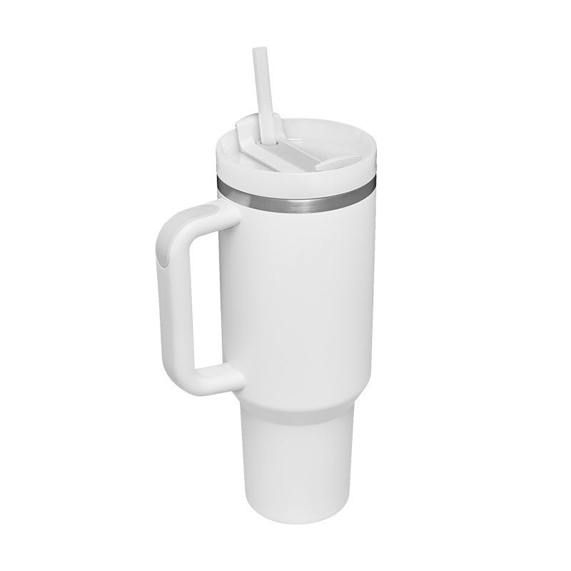 40oz Stainless Steel Tumbler with Handle & Straw – Insulated Spill-Proof Coffee Cup for Travel, Gym & Office