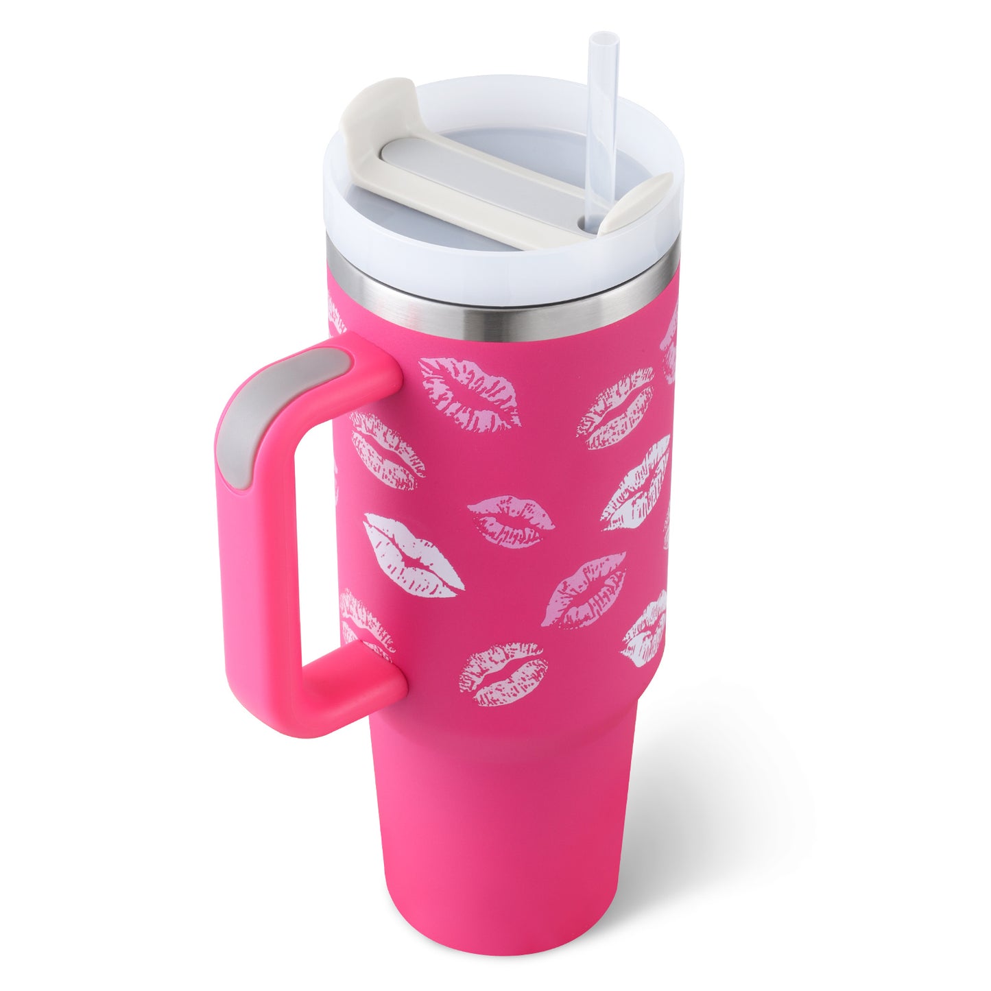 40oz Stainless Steel Tumbler with Handle & Straw – Insulated Spill-Proof Coffee Cup for Travel, Gym & Office