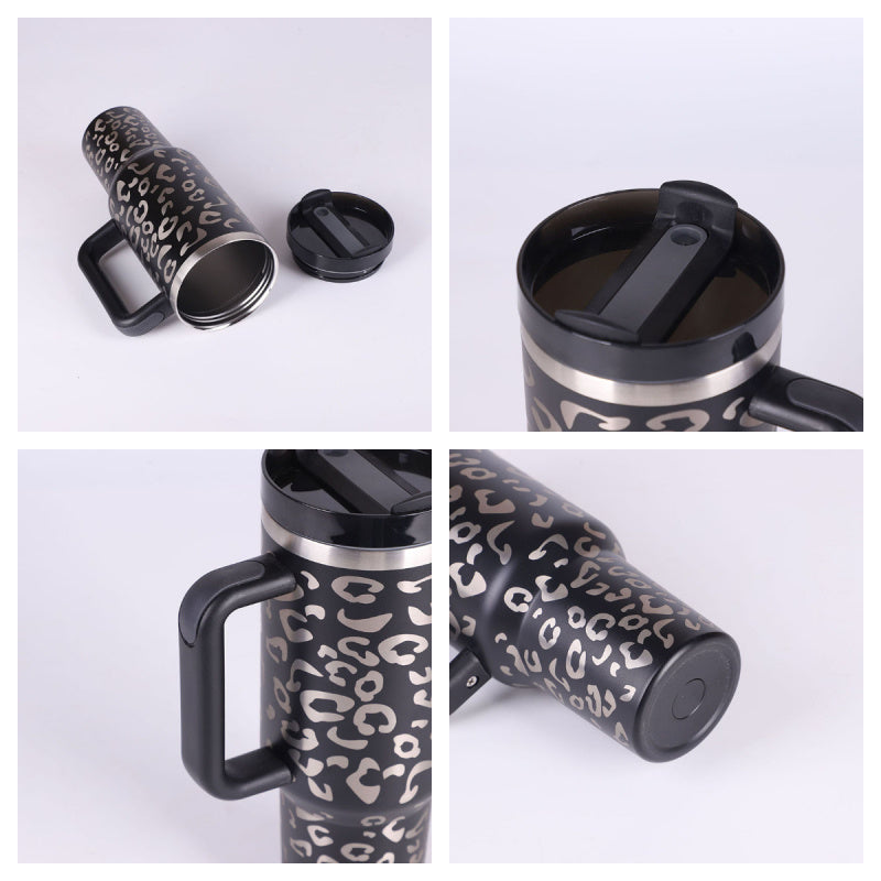 40oz Stainless Steel Tumbler with Handle & Straw – Insulated Spill-Proof Coffee Cup for Travel, Gym & Office