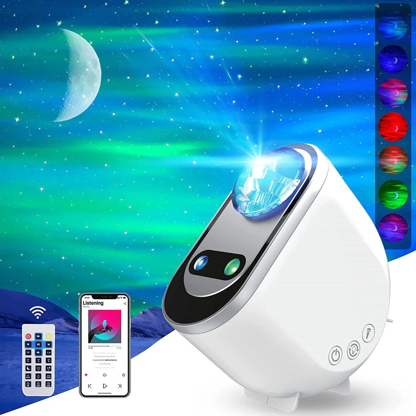 Aurora Borealis Galaxy Projector – LED Star Night Light for Home & Gifts