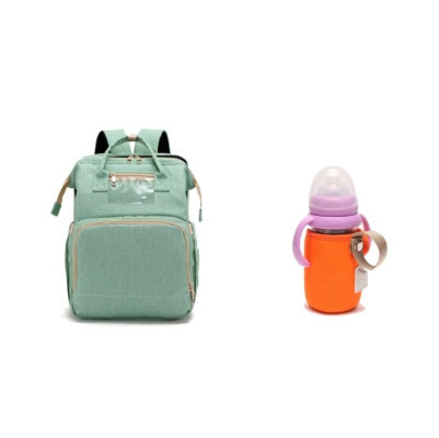 USB Charging Mommy Bed Backpack – Multi-Function Diaper Bag with Portable Crib