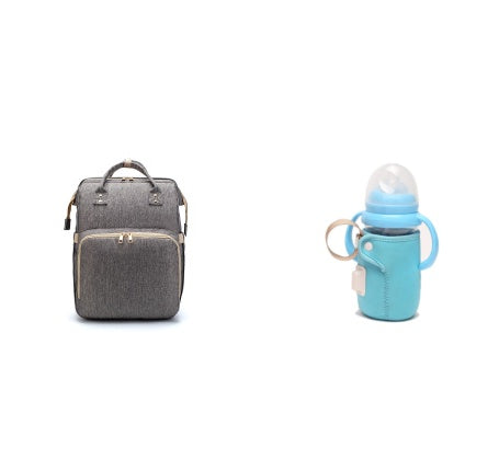 USB Charging Mommy Bed Backpack – Multi-Function Diaper Bag with Portable Crib