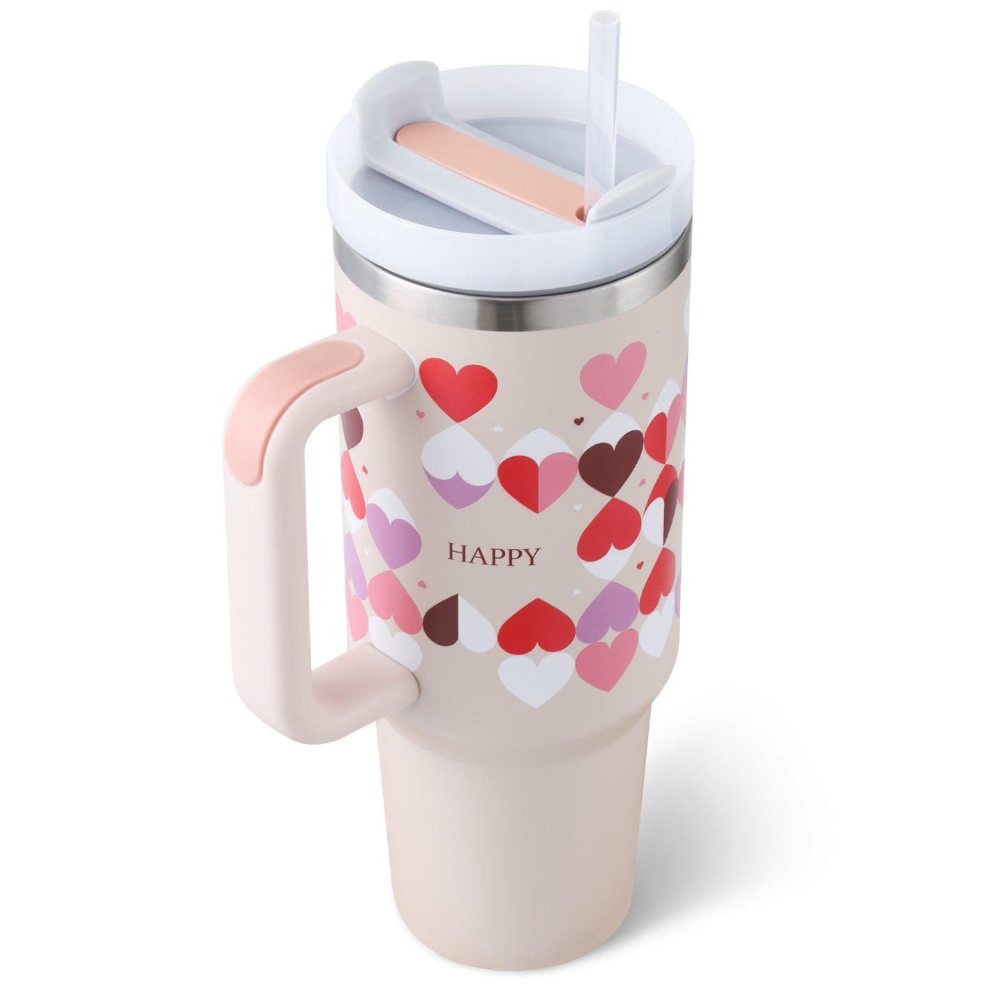 40oz Stainless Steel Tumbler with Handle & Straw – Insulated Spill-Proof Coffee Cup for Travel, Gym & Office
