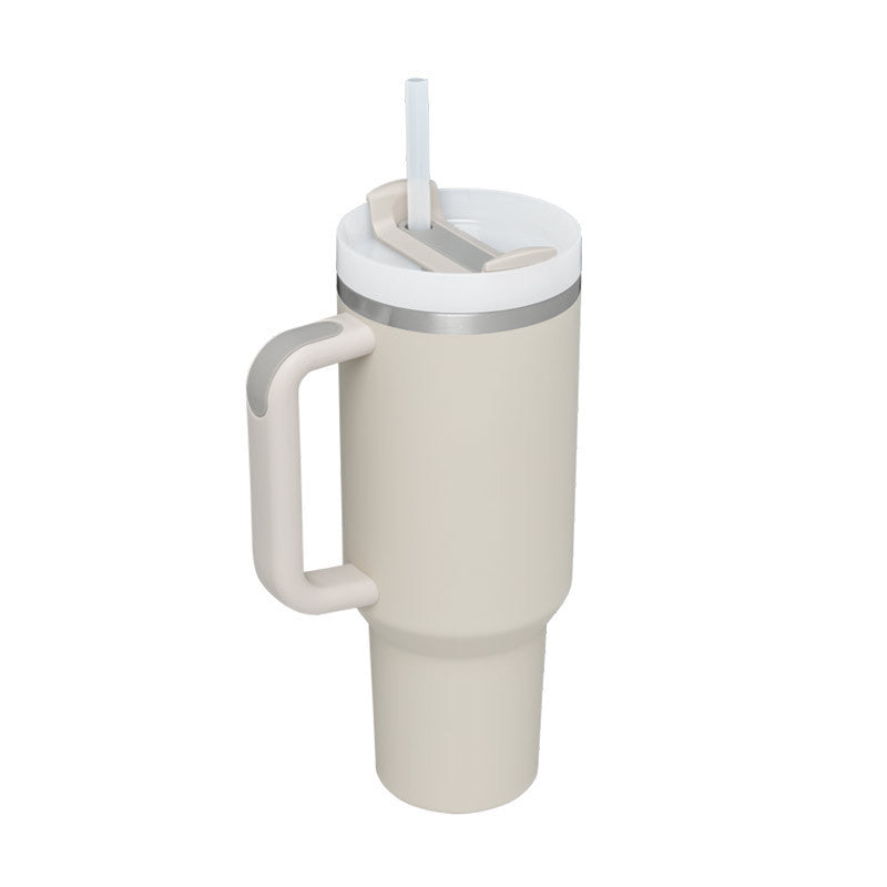 40oz Stainless Steel Tumbler with Handle & Straw – Insulated Spill-Proof Coffee Cup for Travel, Gym & Office