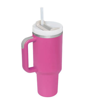 40oz Stainless Steel Tumbler with Handle & Straw – Insulated Spill-Proof Coffee Cup for Travel, Gym & Office