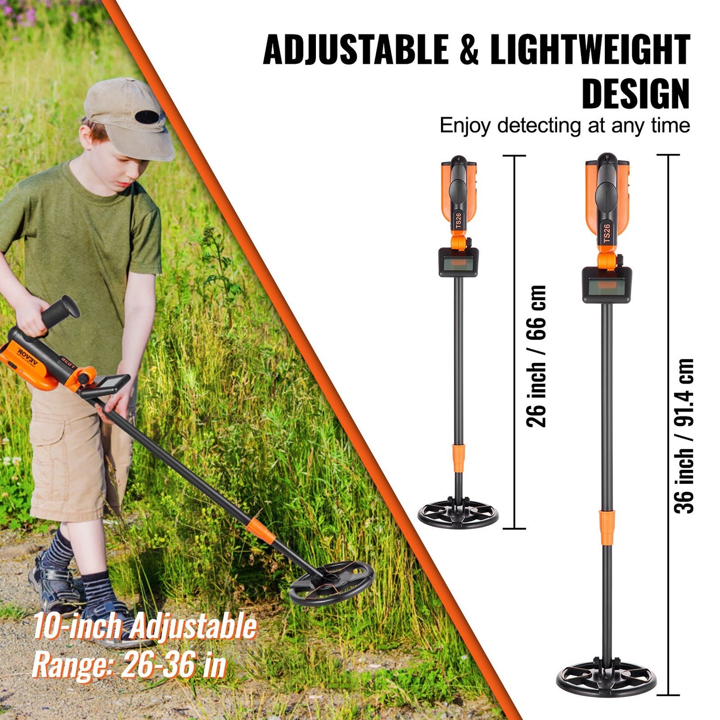 Kids' Metal Detector – Adjustable Waterproof Treasure Hunting Toy with LCD