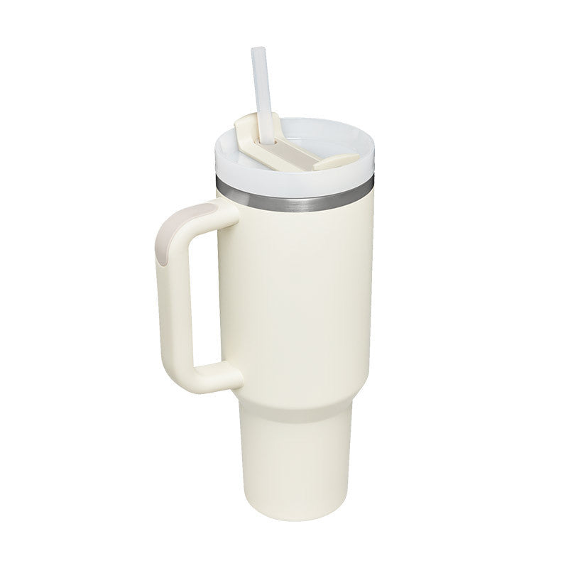 40oz Stainless Steel Tumbler with Handle & Straw – Insulated Spill-Proof Coffee Cup for Travel, Gym & Office