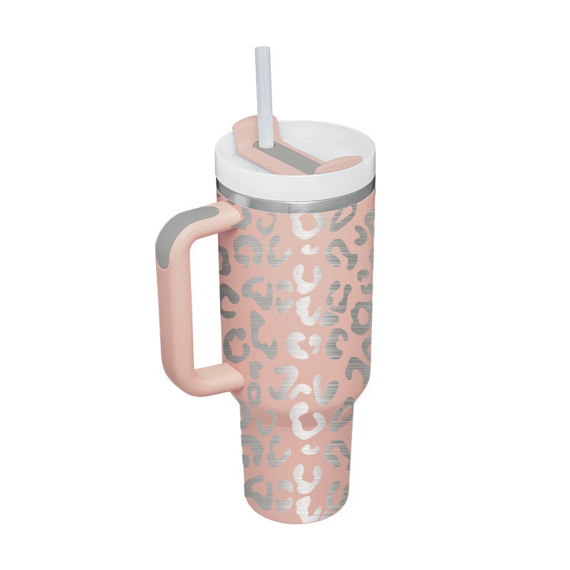 40oz Stainless Steel Tumbler with Handle & Straw – Insulated Spill-Proof Coffee Cup for Travel, Gym & Office