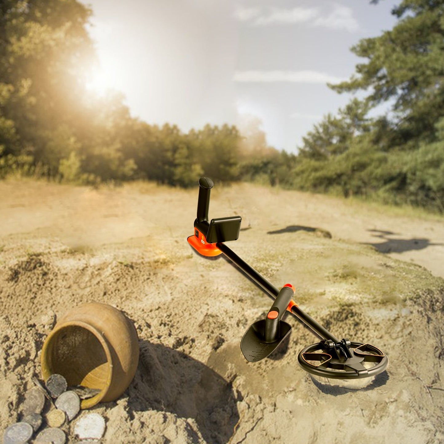 Kids' Metal Detector – Adjustable Waterproof Treasure Hunting Toy with LCD