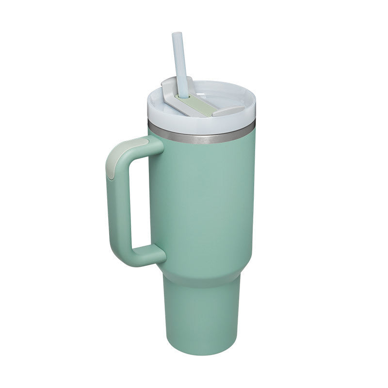 40oz Stainless Steel Tumbler with Handle & Straw – Insulated Spill-Proof Coffee Cup for Travel, Gym & Office