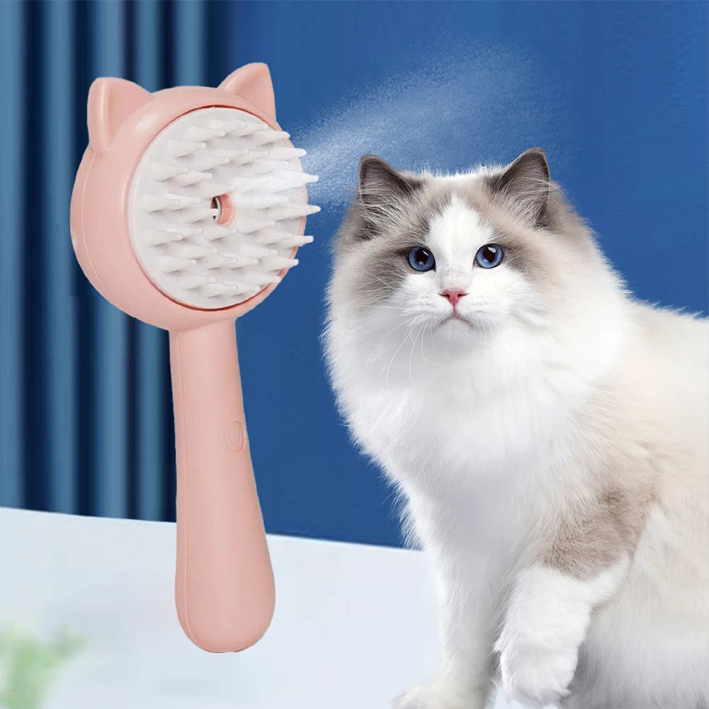 Rechargeable Pet Grooming Brush with Mist – Self-Cleaning Slicker Brush (Cats & Dogs)