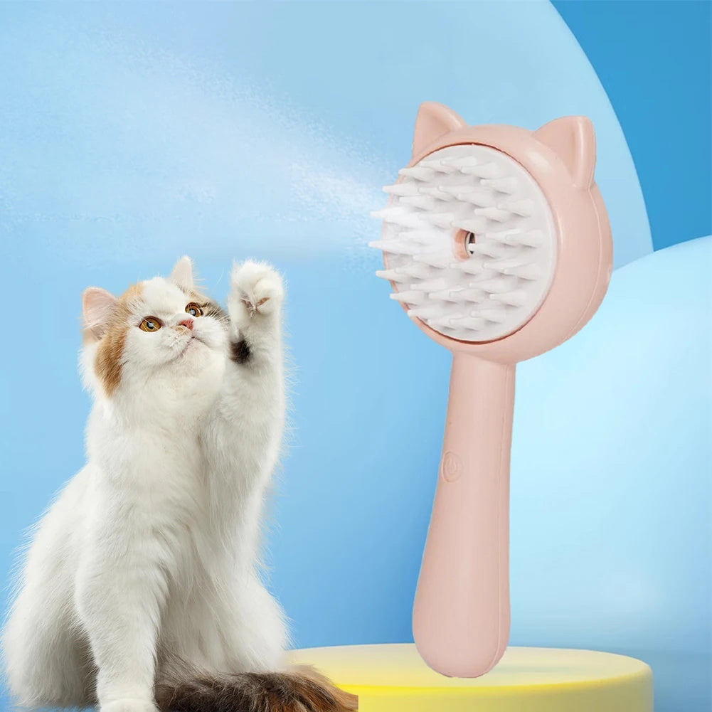 Rechargeable Pet Grooming Brush with Mist – Self-Cleaning Slicker Brush (Cats & Dogs)
