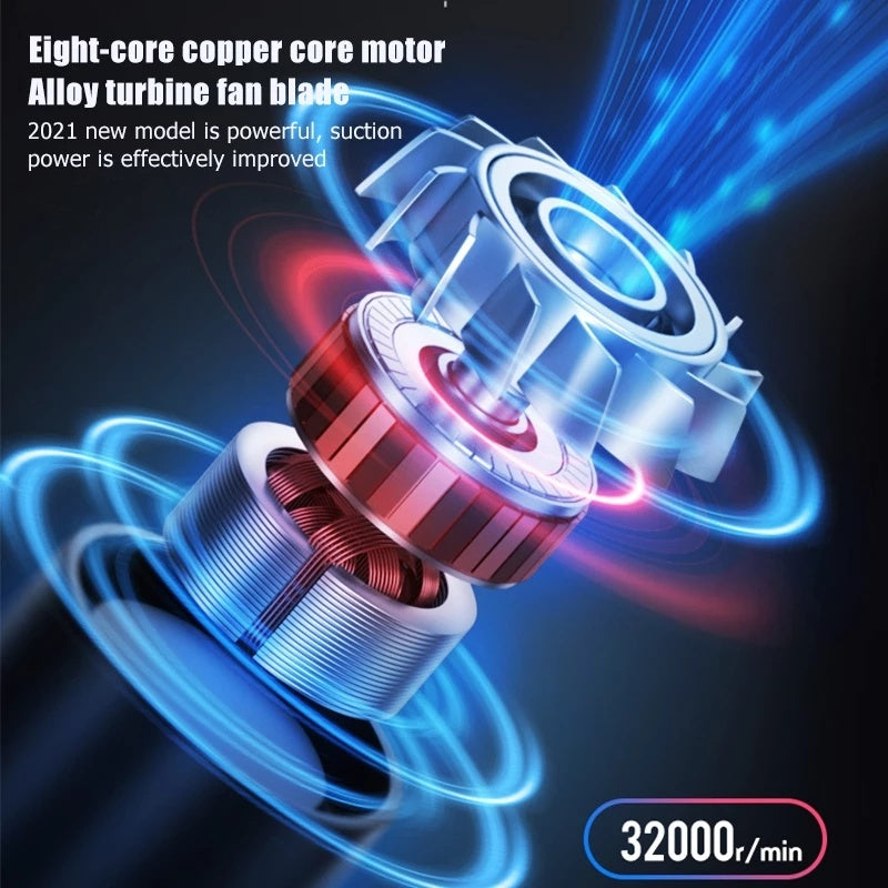 Blazzon TurboClean Car Vacuum – 8000Pa Wireless Suction