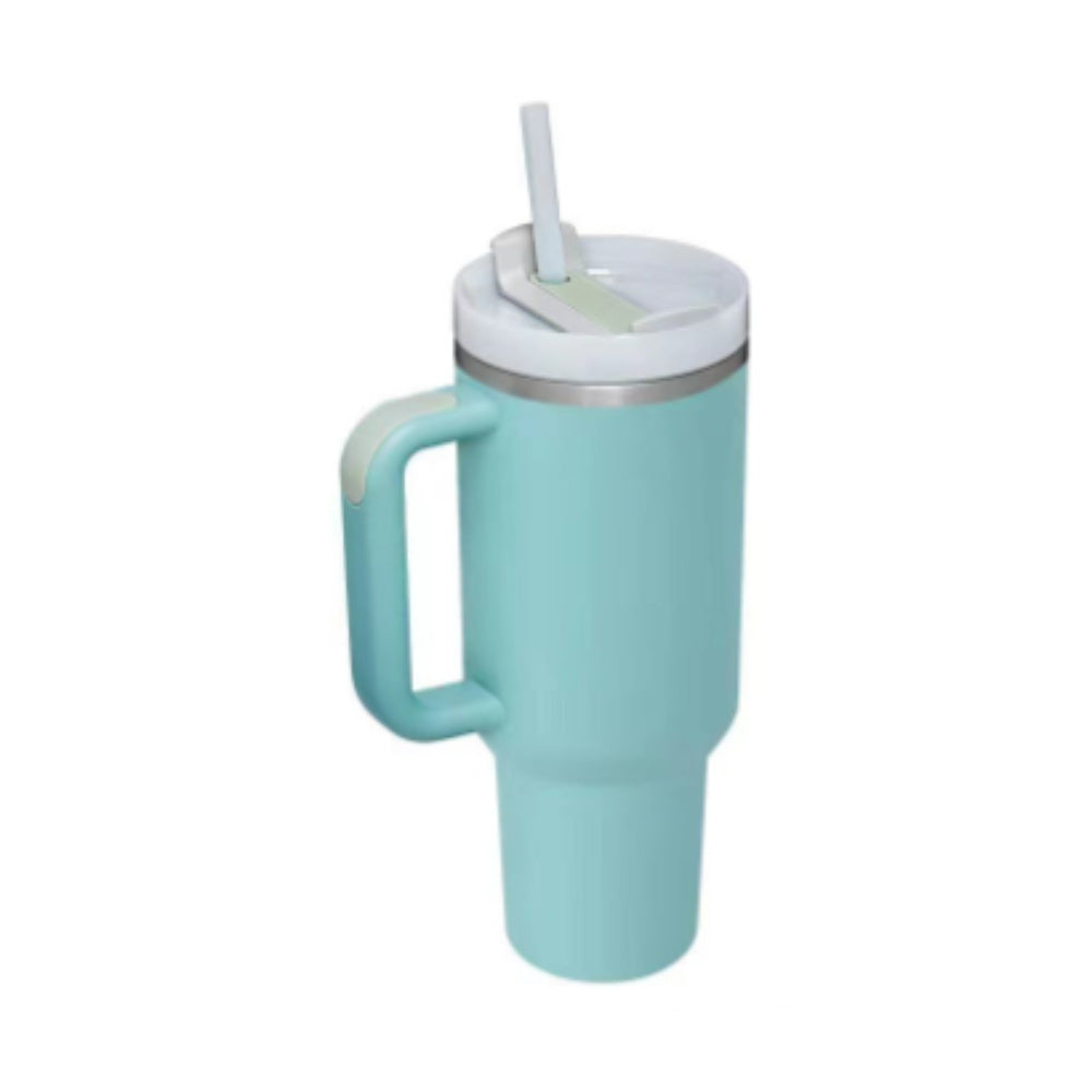 40oz Stainless Steel Tumbler with Handle & Straw – Insulated Spill-Proof Coffee Cup for Travel, Gym & Office