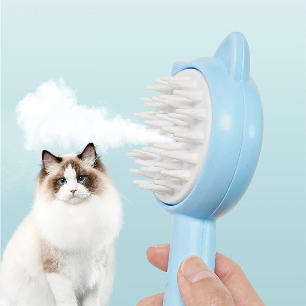 Rechargeable Pet Grooming Brush with Mist – Self-Cleaning Slicker Brush (Cats & Dogs)