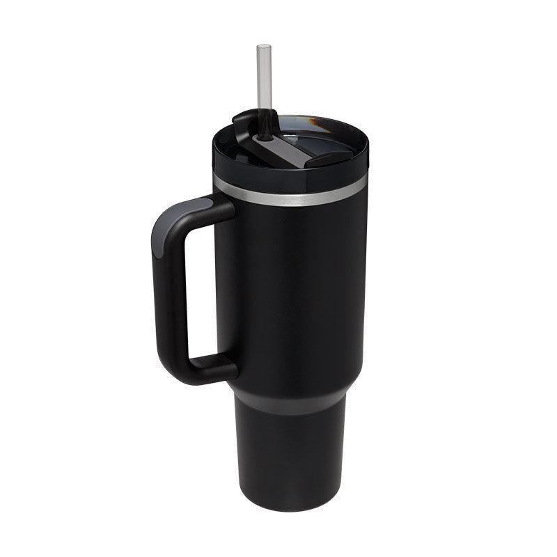 40oz Stainless Steel Tumbler with Handle & Straw – Insulated Spill-Proof Coffee Cup for Travel, Gym & Office