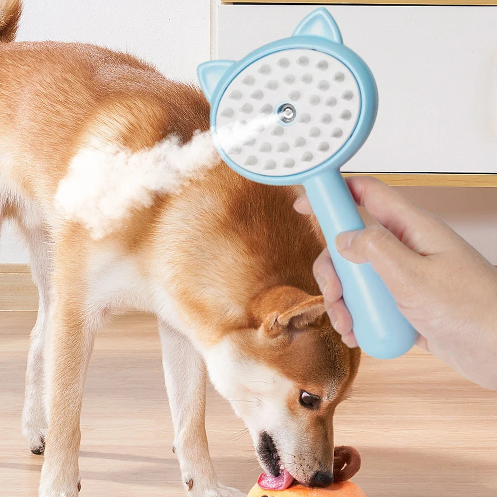 Rechargeable Pet Grooming Brush with Mist – Self-Cleaning Slicker Brush (Cats & Dogs)