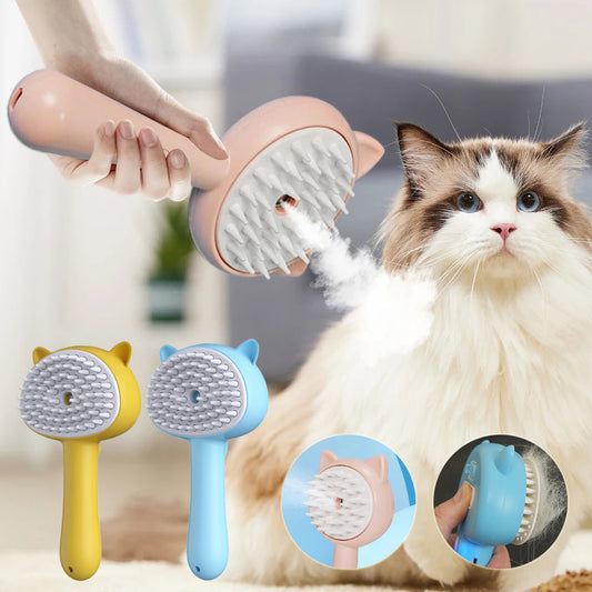 Rechargeable Pet Grooming Brush with Mist – Self-Cleaning Slicker Brush (Cats & Dogs)