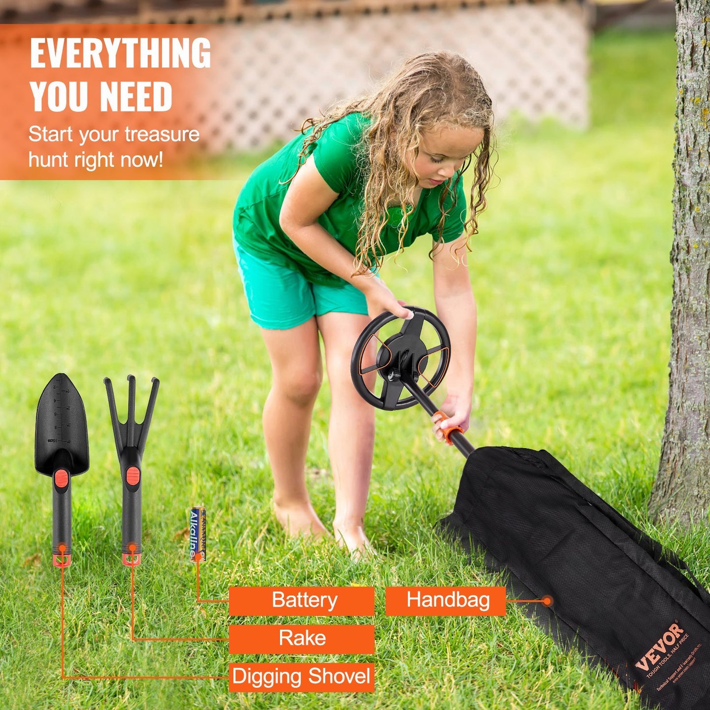 Kids' Metal Detector – Adjustable Waterproof Treasure Hunting Toy with LCD