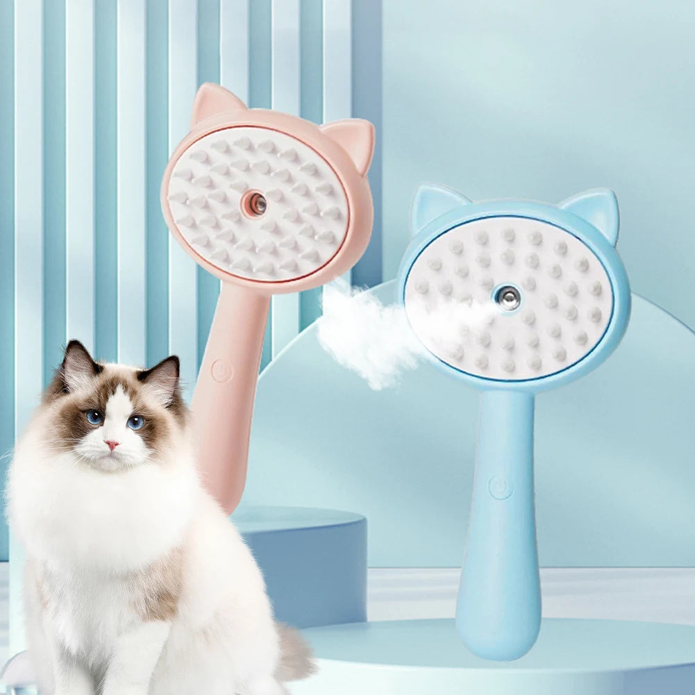 Rechargeable Pet Grooming Brush with Mist – Self-Cleaning Slicker Brush (Cats & Dogs)