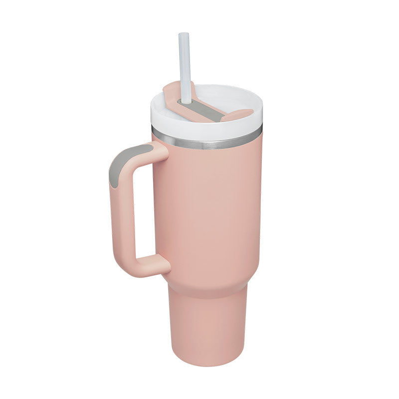 40oz Stainless Steel Tumbler with Handle & Straw – Insulated Spill-Proof Coffee Cup for Travel, Gym & Office